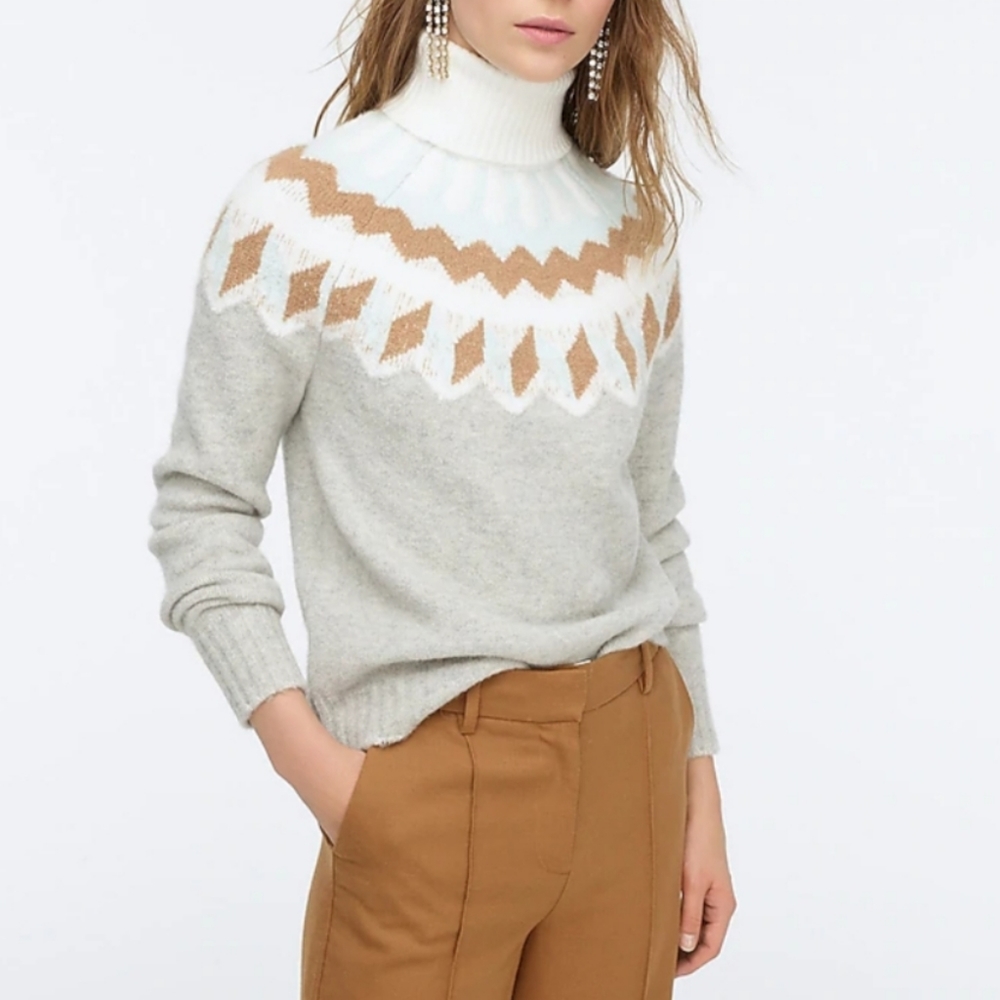 NWT J. Crew Fair Isle Turtleneck Sweater